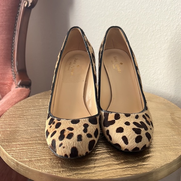 Kate Spade New York real fur cheetah/leopard print pump heels, size 7 womens - Picture 3 of 10